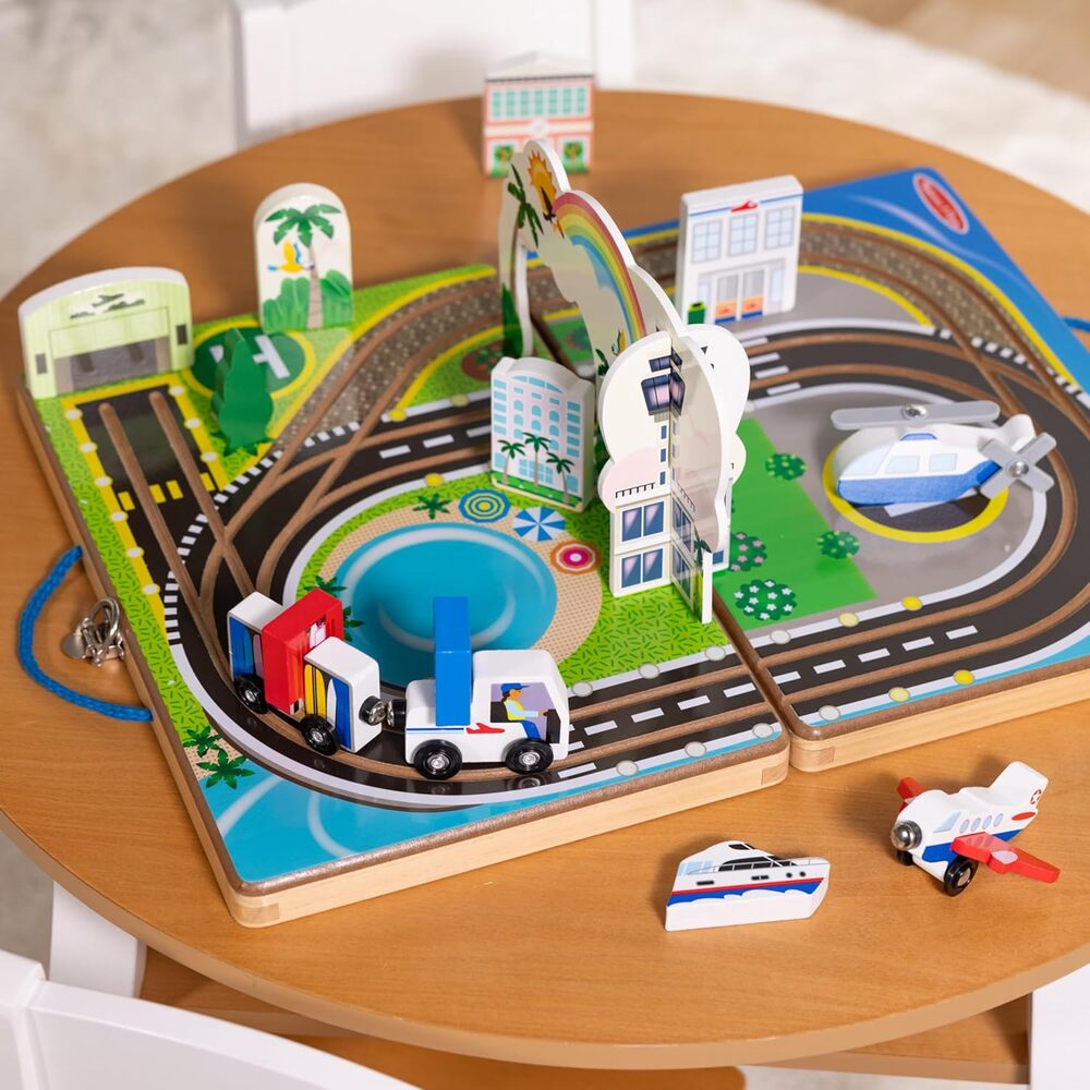 Melissa & Doug Wooden Take-Along Airport Playset